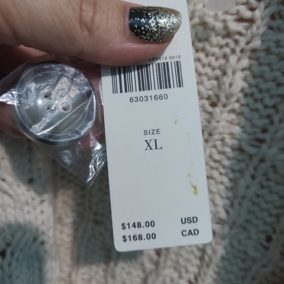 Anthropologie Pilcro and the Letterpress cream Textured Longline Cardigan XL - Picture 11 of 12